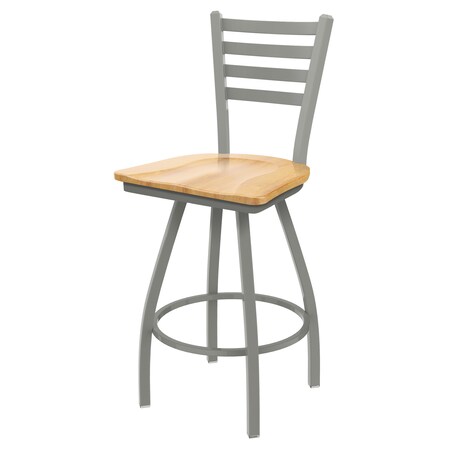 Holland Bar Stool Co 36" Swivel X-Tall Bar Stool, Nickel Finish, Nat Maple Seat X410